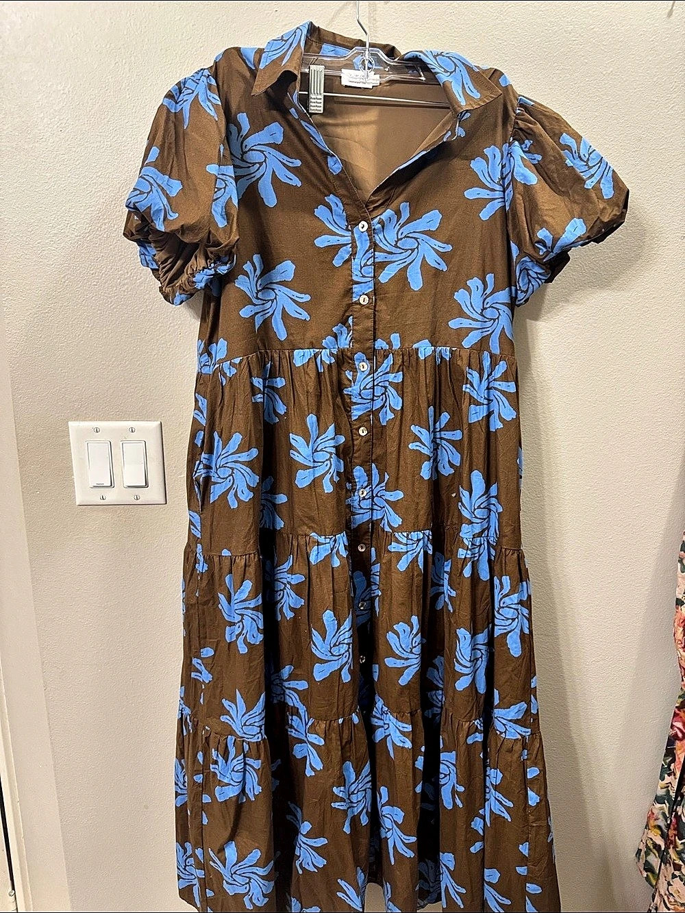 Shop the Mint Time Flies Brown Floral Dress, Brown & Blue, Large